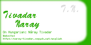 tivadar naray business card